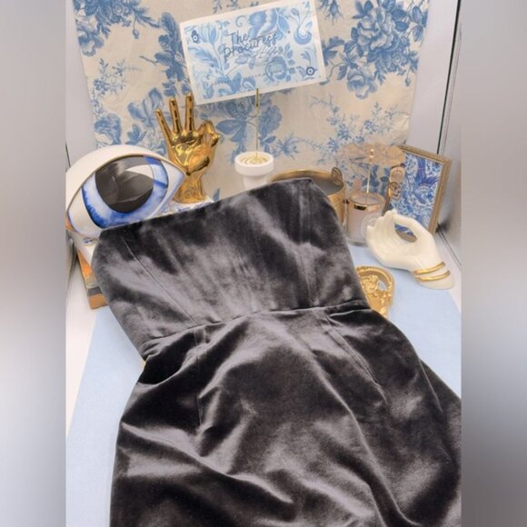 🆕 BRONX & BANCO 🧿 NWOT Florentina Corset Gown, Black Velvet, Sz S US 4 - Picture 2 of 13